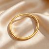 Gold Color Stainless Steel Can Open Cuff Bangle High Polished Minimalist Bracelet Jewelry for Women Birthday Anniversary Gifts
