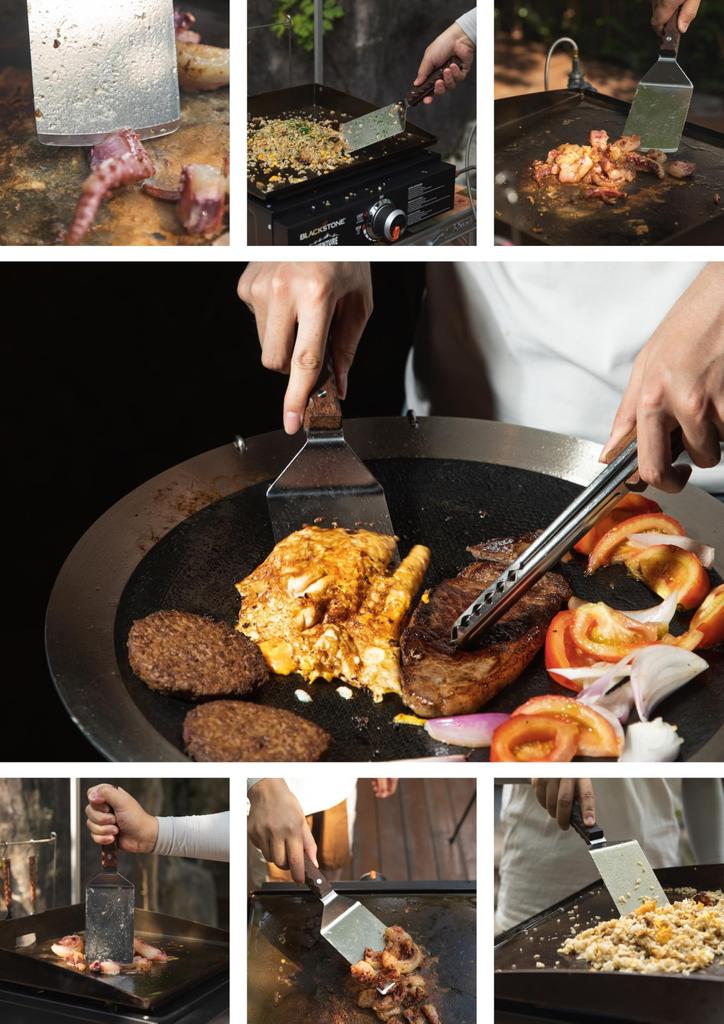 CAMPING MOON Camping Multi Griddle Multi Griddle Pan Turner Turner Stainless Steel Outdoor Bonfire Cooking Wide 30CM MS-29