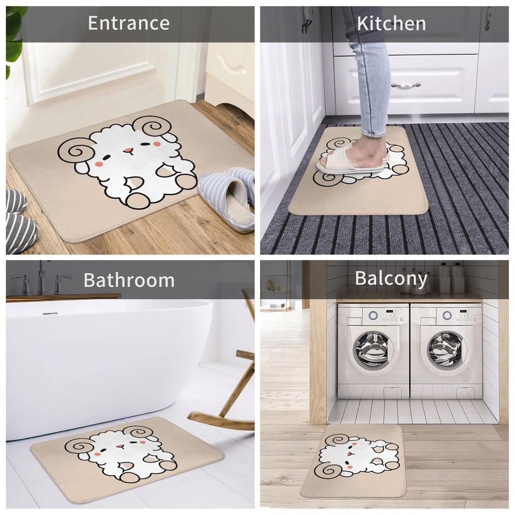 Kawaii Aesthetic Cute Art Anti-slip Doormat Floor Mat Antiwear Carpet Rug for Kitchen Entrance Home Bathroom Footpad Mats