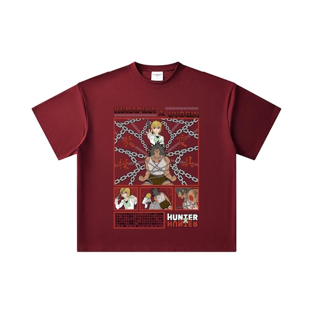260 GSM Double Yarn 32 Count 100% Cotton HXH V8 Kurapika Uvogin Print Unisex Heavy Cotton T Shirt