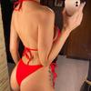 8 Colors Halter Brazilian Bikini Women Swimwear Female Swimsuit Two-pieces Bikini Set Padded Bather Bathing Suit Swim Lady