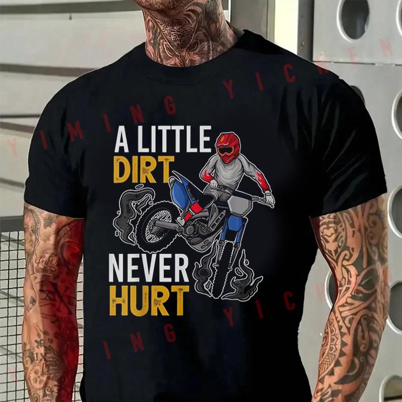 Funny Dirt Bike Design For Boys Girls Motorbike Men T-Shirt Moto Cotton O-neck Short Sleeve H