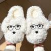 Cartoon cotton slippers winter cute big ears puppy indoor home home warm fluffy slippers winter