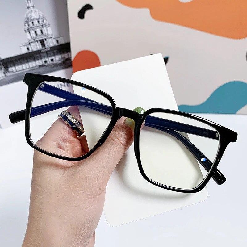 Fashion Unisex Square Glasses PC Frame Gentle Black Rectangle Eyewear for Men Women Party