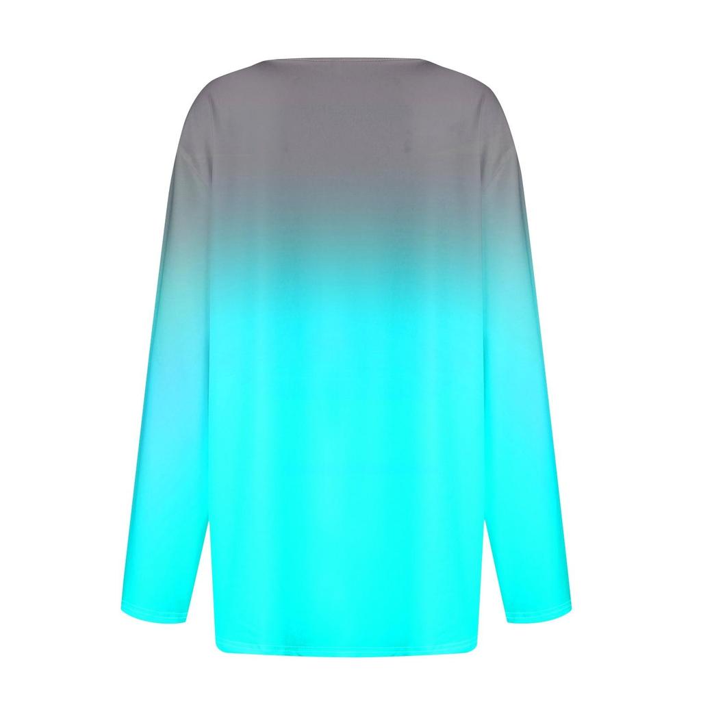 Dámské tričko Tričko Knoflíček Dlouhý rukáv Denní víkendová móda Basic Top s výstřihem do V