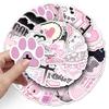 50 Pink Pixel-Style Yandere Stickers: Cute Japanese Cartoon Decor for Notebooks & Computers