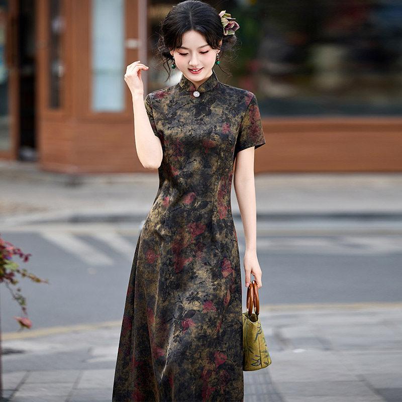 Skinny Aodai mother outfit national style new Chinese style improved cheongsam 1011 new women can wear dresses to work in summer