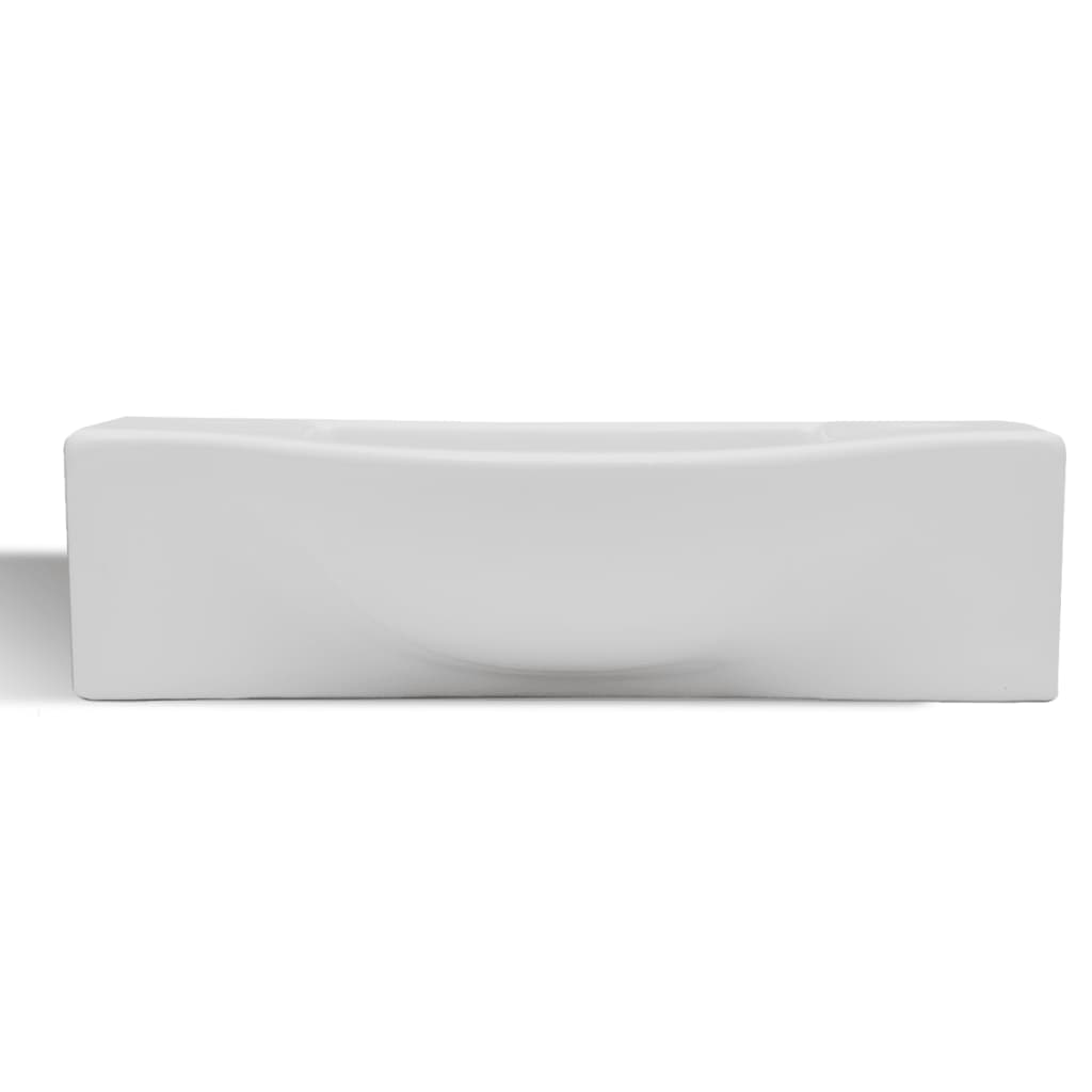 Ceramic Wash Basin with Faucet Hole White