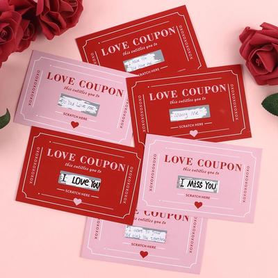 40Pcs Romantic Scratch-Off Vouchers Card Date Night Coupons for Couples Valentine's Anniversary Keepsake Christmas Gifts