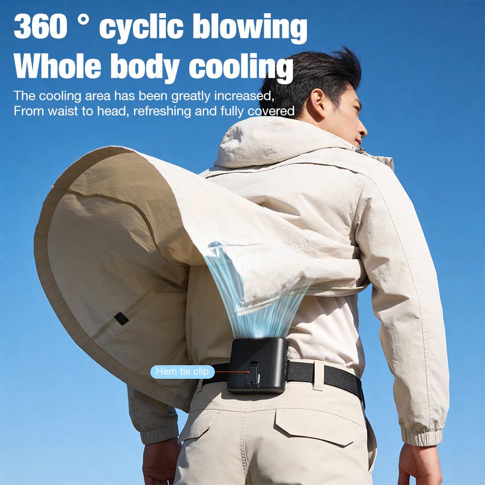 Portable High-Speed Fan with LED Light - Wearable, Desktop, and Rechargeable