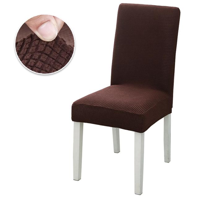 Jacquard Dining Chair Cover Stretch Anti -Dirty Chair Covers For Wedding Hotel Banquet Room Elastic Seat Slipcover 1 2 3 4pcs for Home