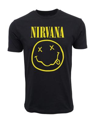 Unisex Adult Casual Graphic NIRVANA FAUX SMILE T SHIRT T-Shirt