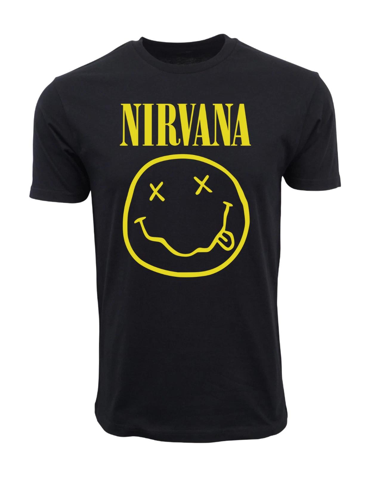 Unisex Adult Casual Graphic NIRVANA FAUX SMILE T SHIRT T-Shirt XXL