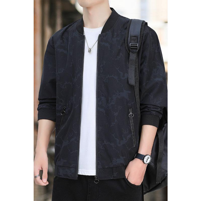 Baseball Collar Spring and Autumn Solid Color Versatile Casual Korean Version Loose Stand-up Collar Top Jacket Jacket
