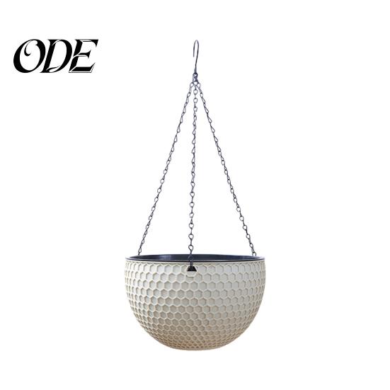 Hanging Pot Flower Basket Imitation Honeycomb Self Water Absorption Plant Hanger Waterproof Outdoor Resin for Garden