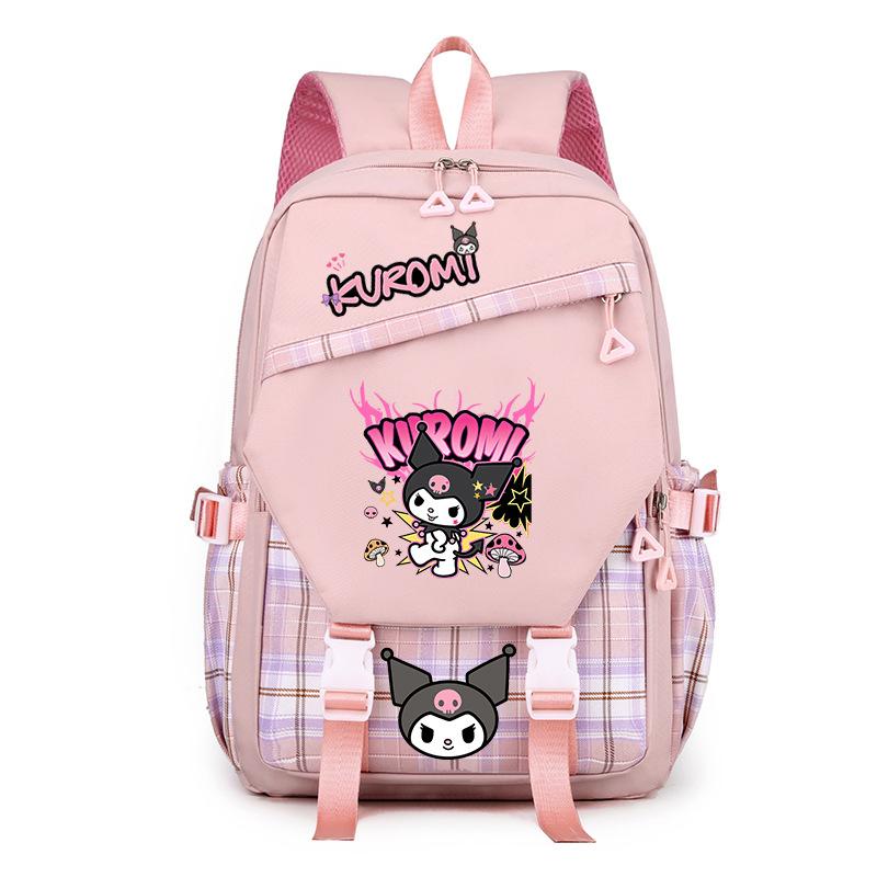 Cool Lomi Kuromi Backpack Student Schoolbag Anime Cartoon Print Junior High School High School Large Capacity Schoolbag