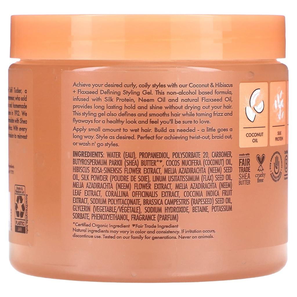 Defining Styling Gel, Coconut & Hibiscus + Flaxseed, 425G(15Oz)