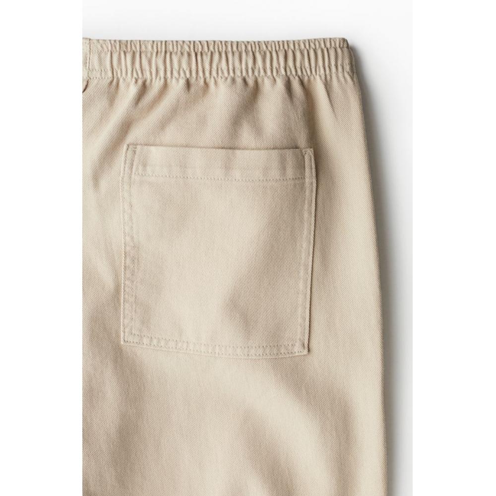 H M Loose Fit Twill Pants Beige