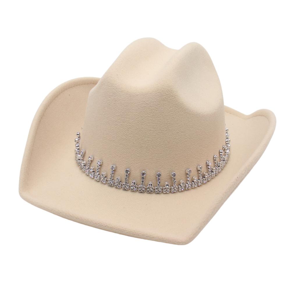 New Western Cowboy Hat One-Word Top Hat Big Eave Hat European And American Fashion Ethnic Style Jazz Hat