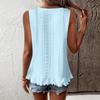 Tank Top For Women Summer Outfits V Neck T Shirts Trendy Eyelet Sleeveless Basic Beach Vacation Clothes