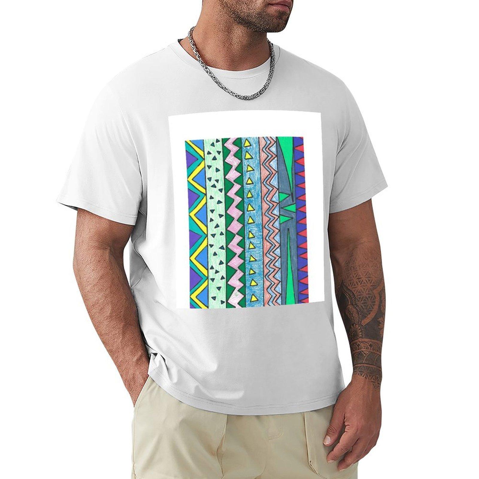 Funky Pattern TShirt plus size clothes heavyweights plain t shirts men S