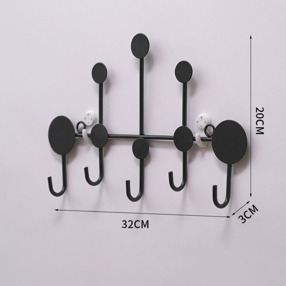 Metal 5/6 Hooks Rack Wall Mounted Towel Clothing Hanging Stand Door Hook Entryway Kitchen Utensil