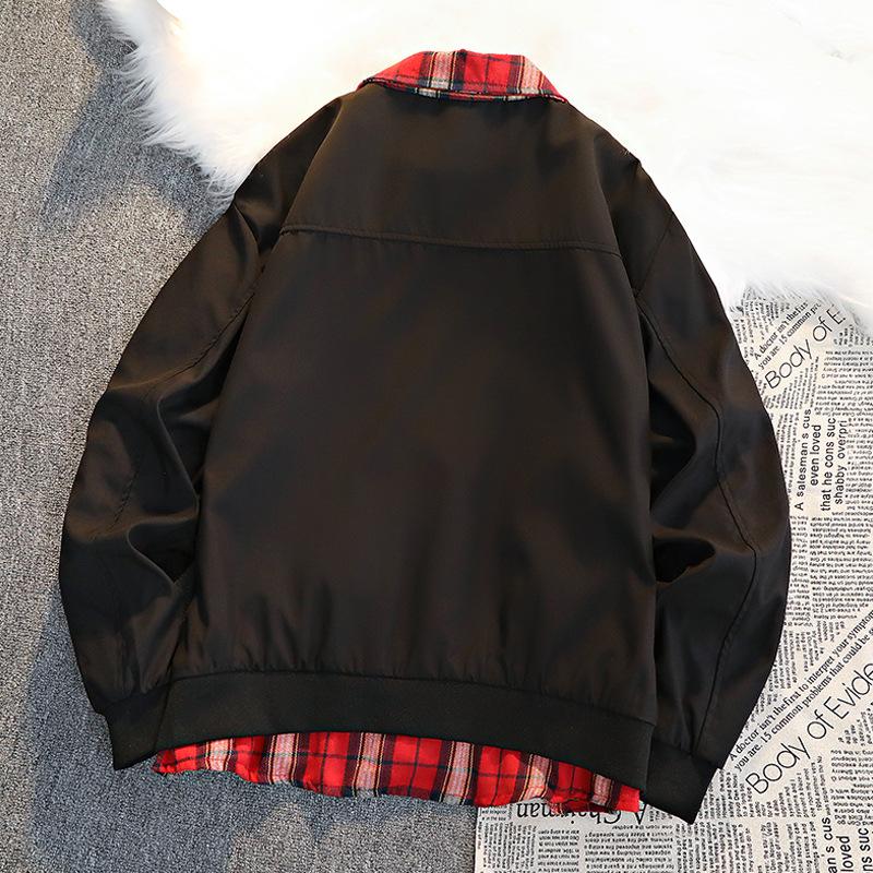 Autumn Youth Plaid Patchwork Casual Jacket - Unisex