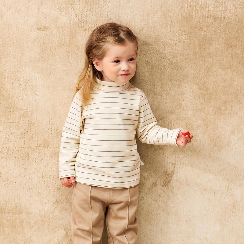 TONGTAI Unisex Thick High-Neck Long-Sleeve Base Layer Top for Babies & Kids 130cm