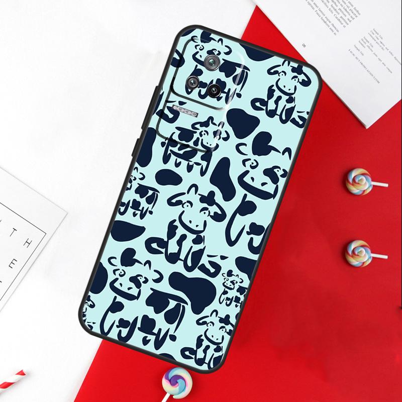 Cartoon Cute Cow Spots Cover For Xiaomi 15 Ultra 13 14 11T 12T 13T 14T Pro POCO X7 Pro X3 X5 X6 M6 F5 F6 Pro Case