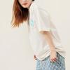 MLB New York Yankees American Vintage Planet Buchstabenprint Rundhals Kurzarm T-Shirt Unisex T-Shirt Creme 3ATSL4023-50CRS