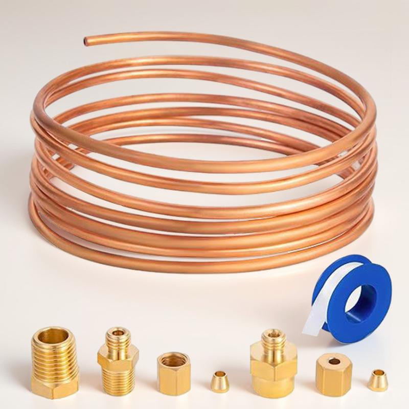 72 Inch Mechanical Oil Pressure Gauge Tubing Kit 1/8 Diameter Oil Pressure Line Kit with 1/8 NPT Fittings