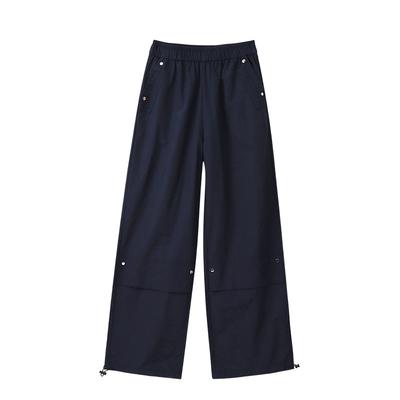 Work Pants for Women In Summer Small Rivet Design Quick-drying Sports Pants Hot Girl Cool High Waist Wide-leg Pants