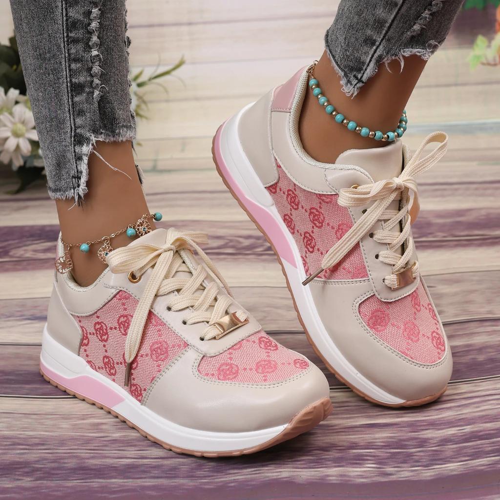Fashion Women Sneakers 2024 Spring Autumn Fashion New Sneaker Luxury Brand Women's Lace Up Comfortable Plus Size Shoes Zapatos De Mujer