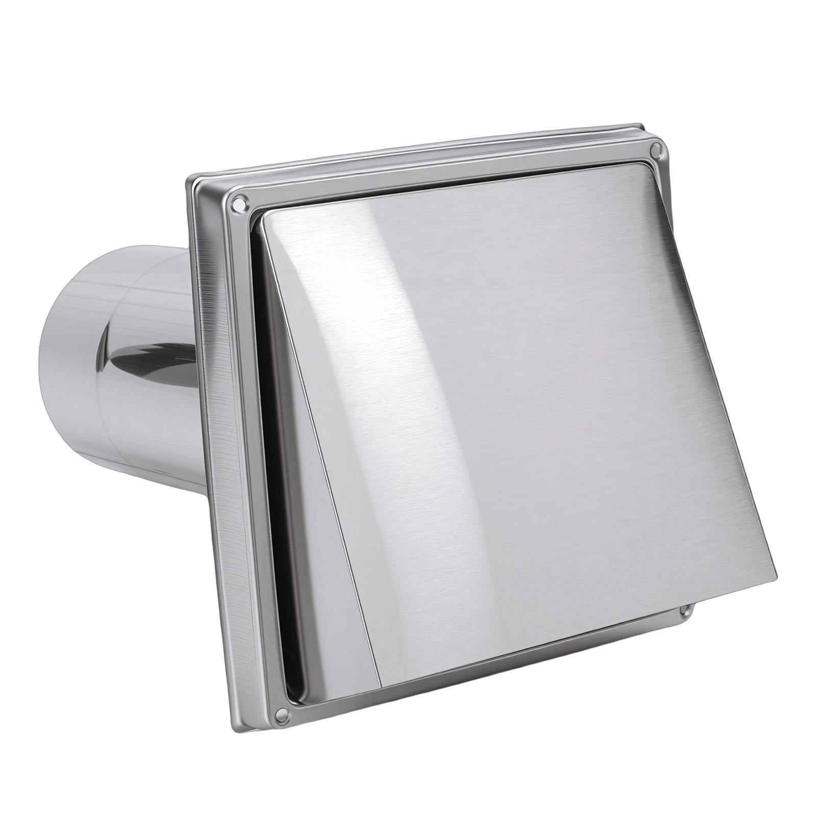 

4 Inch Dryer Vent Cover Stainless Steel Outside Dryer Vent Cover with Removable Extension Pipe for Bathroom Kitchen