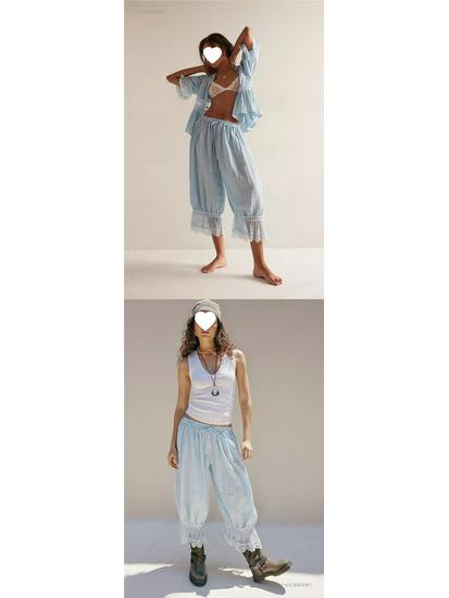 2026 European Spring Women's Lace Tie-up Pajama Shorts – Comfortable & Skin-friendly
