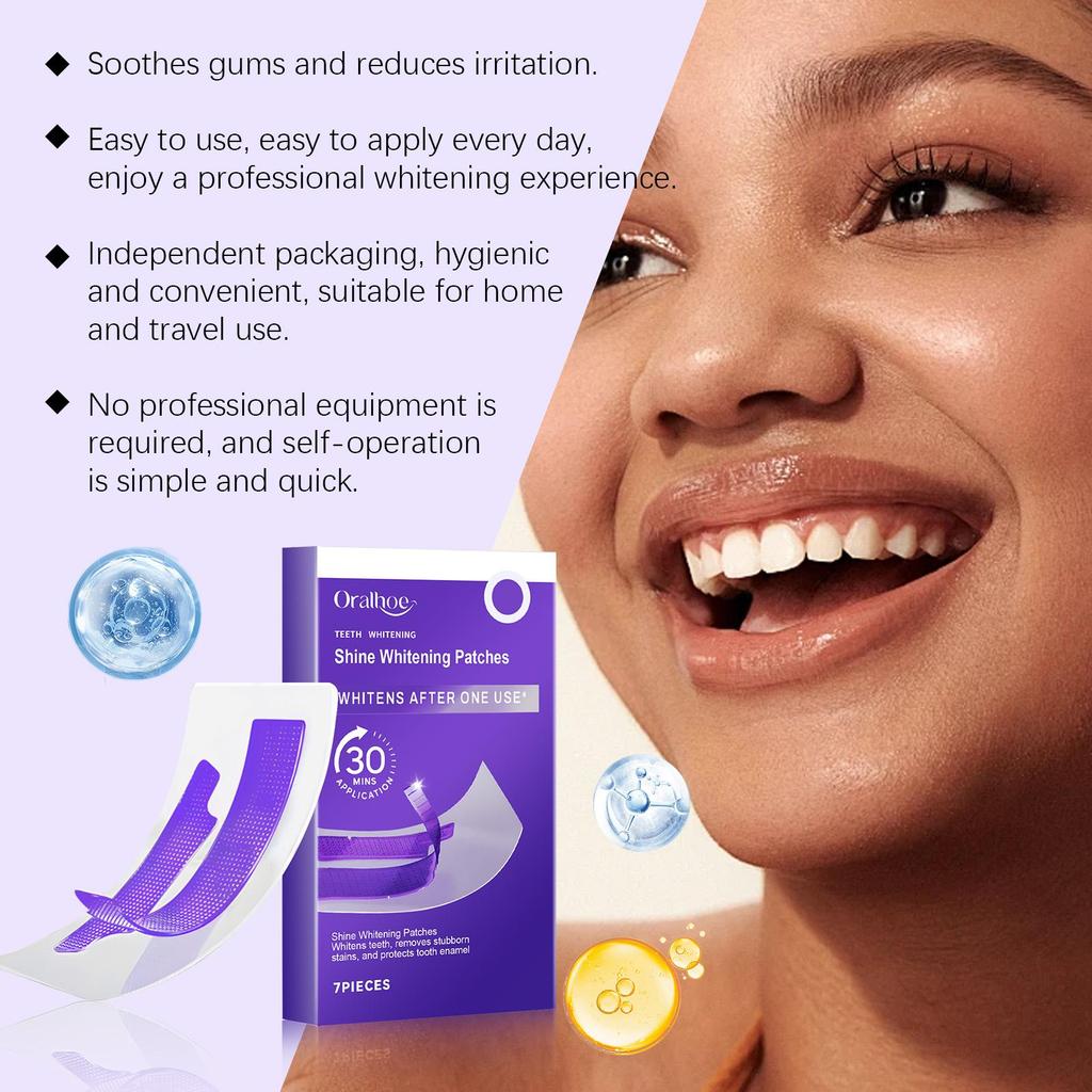 Purple Teeth Whitening Strips Brighten Tooth Remove Plaque Stain Cleaning Oral Hygiene Reduce Sensitivity Bleaching Dental Tools