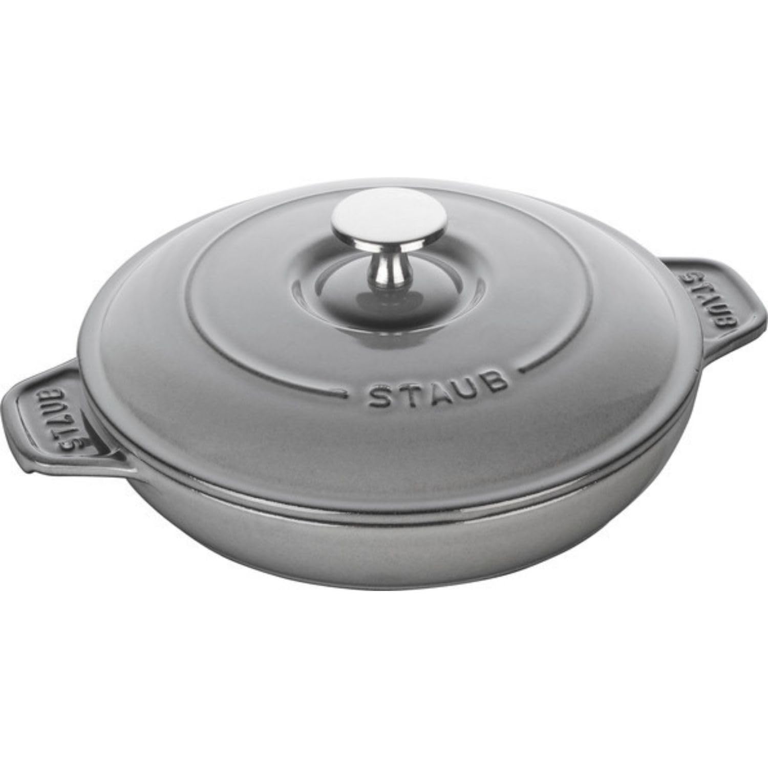

Staub Round Hot Double Cast IH Compatible Japanese Hot Plate Plate, Gray, 20cm, Handle, Iron, Enamel, Shallow, [Official Retailer] 40509-578