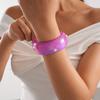 Circle Geometric Aurora Dopamine Bangle Resin Smudging Retro Hand Ring Women Wide Bracelet  Gift