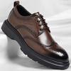 Men's Autumn Brogue Derby Shoes with Thick Sole - Casual & Formal Wear
