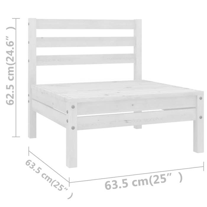VidaXL Solid Pine Wood Garden Lounge Set 6 Pcs Patio Furniture Outdoor Furniture Garden Furniture Terrace Furniture 3083335