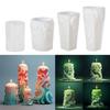 Carved Cylinder Candle Mold, Candle Mold for DIY Candle Gypsum Ornaments Home Decorations, Epoxy Resin Casting