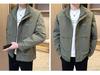 2025 Men's Casual Stand-up Collar Jacket - Spring/Autumn Korean Style, Solid Color, for Middle-aged and Young