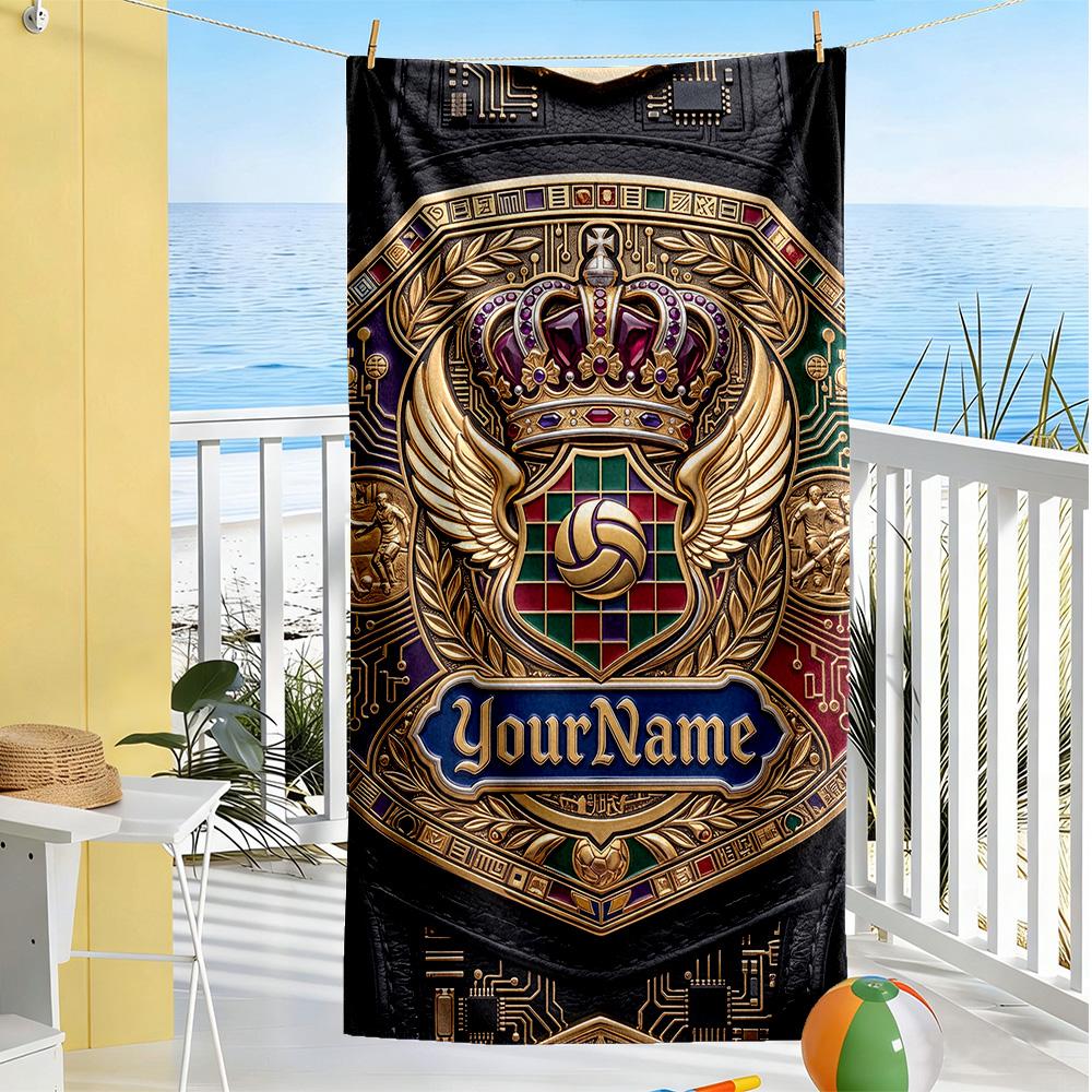 Team Club Personalized Name Beach Towel Super Soft & Absorbent Perfect for Traveling Yoga Camping and Swimming