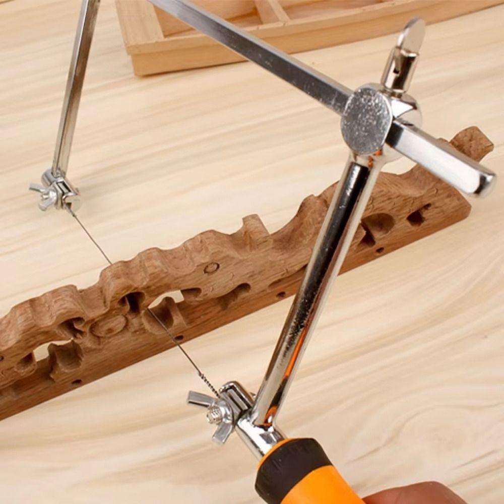 With 5pcs Blades Pull Flower Saw U-Shape Manual Wire Saw Durable Mini Hand Saw Wire  Woodworking
