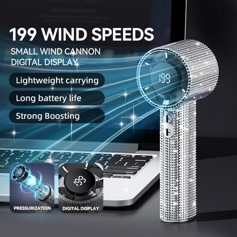 Durable ABS Portable Handheld Turbo Fan with 2 USB Ports, Lithium Battery,20 Counterspeed Settings,Portable Fan,Gamer Accessory,