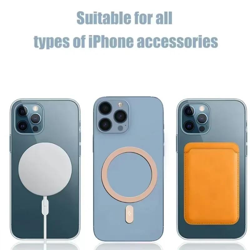 1/5KS Magnetická nálepka Kovový kroužek pro Magsafe Bezdrátové nabíjení Kruhový nabíjecí disk Magnetické nálepky Pro iPhone 16 15 13 Pro Max