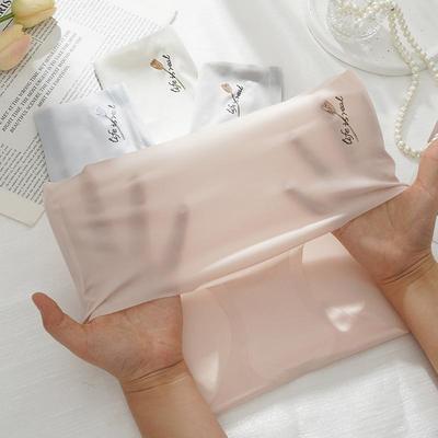 Mutandine invisibili senza cuciture in seta di ghiaccio da donna, taglie grandi, in cotone, con cavallo ultrasottile, mutandine bikini