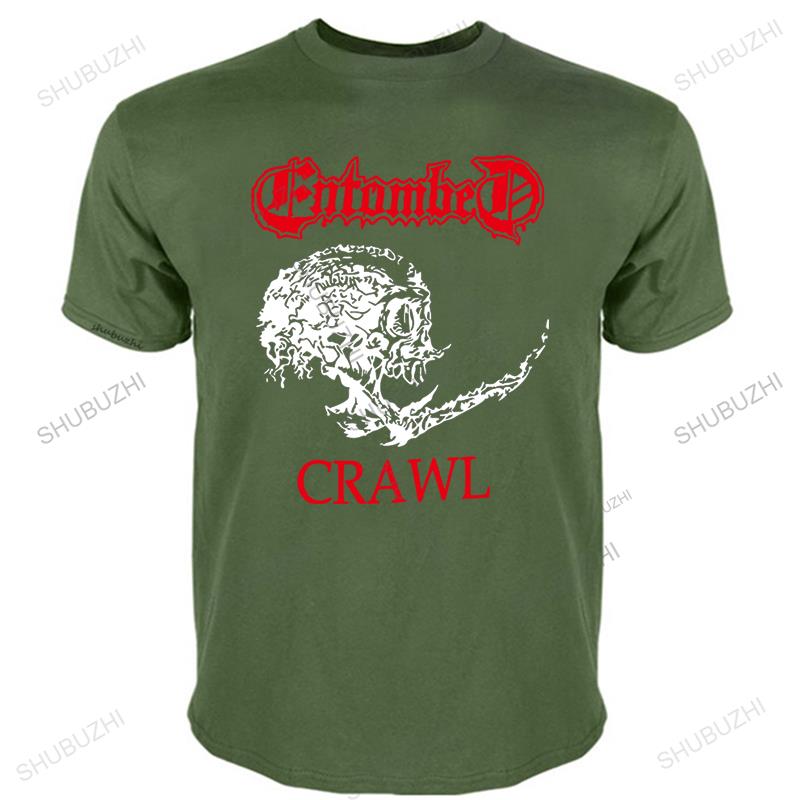 man Fashion brand summer t shirt ENTOMBED CRAWL DEATH NIHILIST UNLEASHED Black men cotton casual tee shirt Short Sleeve tops