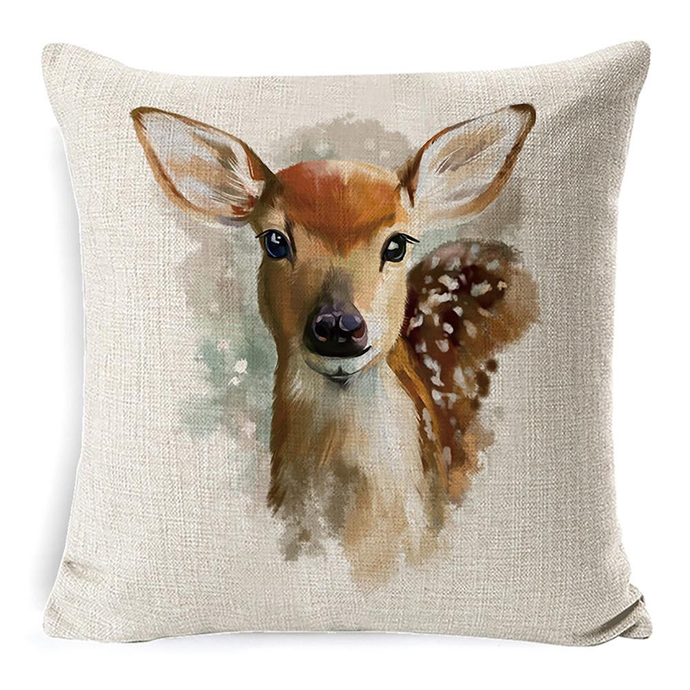 African Animal Linen Cushion Cover Office Sofa Cushion Office Lumbar Pillow Small Pillow