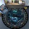 Oceanic Marine Life Emblem Round Area Rug Under Office Chairs Bedroom Living Room Home Decor